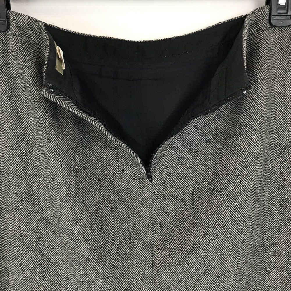J. Crew Wool Blend A-Line Skirt Women’s Size 10 Zip Pockets Lined Herringbone - Picture 6 of 10